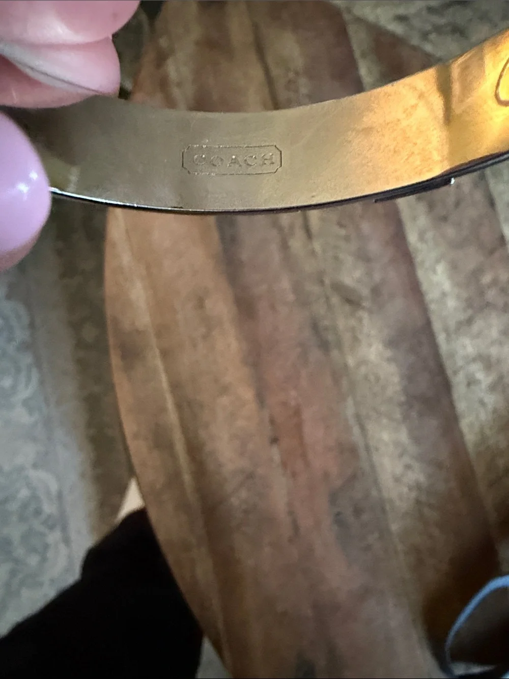 Coach Silver Bangle with Red Bracelet